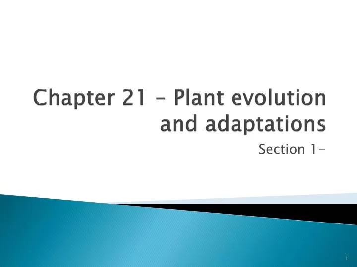 chapter 21 plant evolution and adaptations