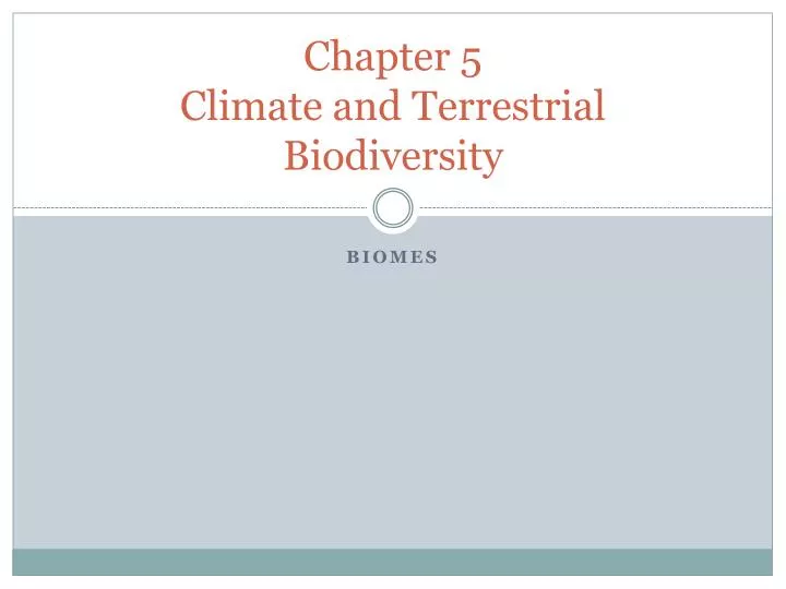 chapter 5 climate and terrestrial biodiversity
