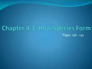 Chapter 4.3: How Species Form