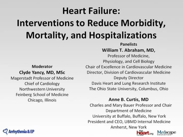 heart failure interventions to reduce morbidity mortality and hospitalizations