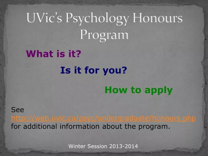 uvic s psychology honours program