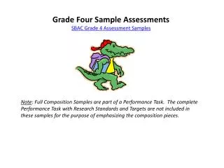 Grade Four Sample Assessments SBAC Grade 4 Assessment Samples