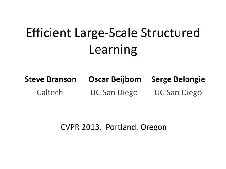 efficient large scale structured learning