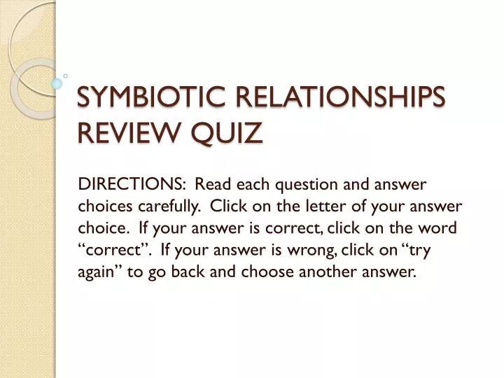 symbiotic relationships review quiz