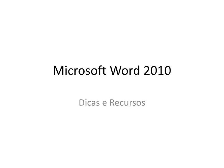 microsoft word 2010