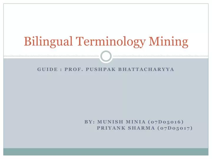 bilingual terminology mining