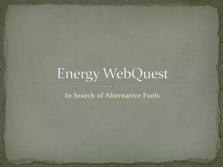 energy webquest