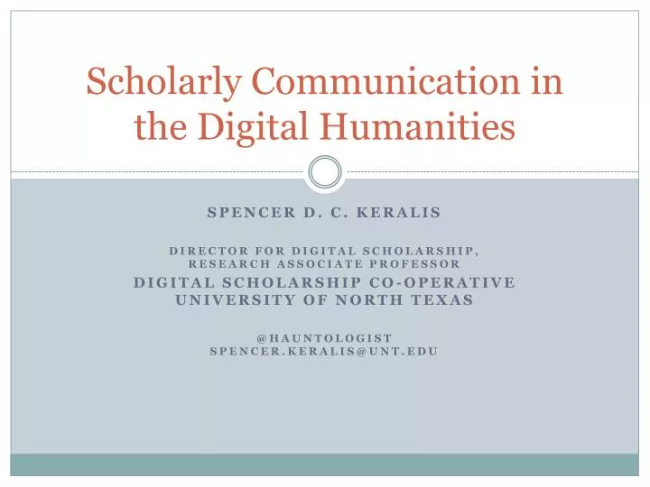 scholarly communication in the digital humanities
