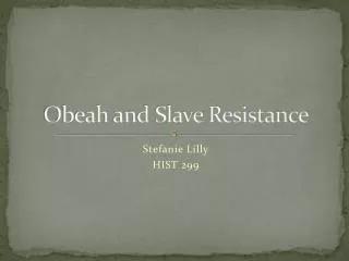 Obeah and Slave Resistance