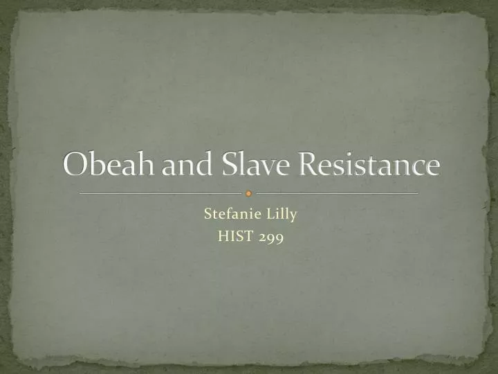 obeah and slave resistance