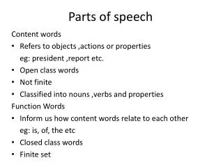 Parts of speech