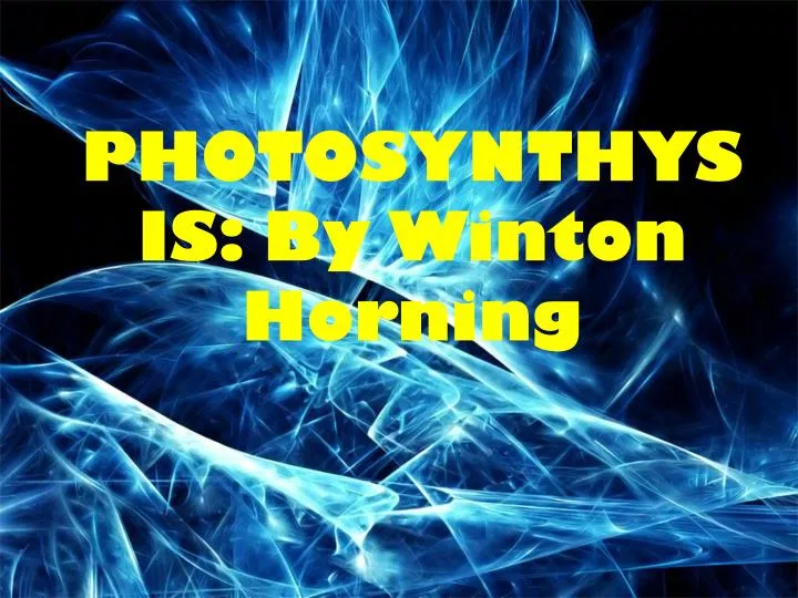 photosynthysis by winton horning