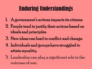 Enduring Understandings