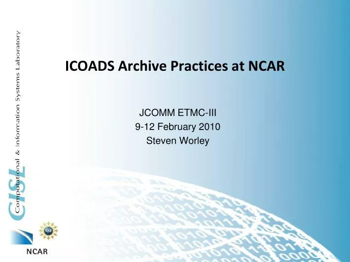 icoads archive practices at ncar