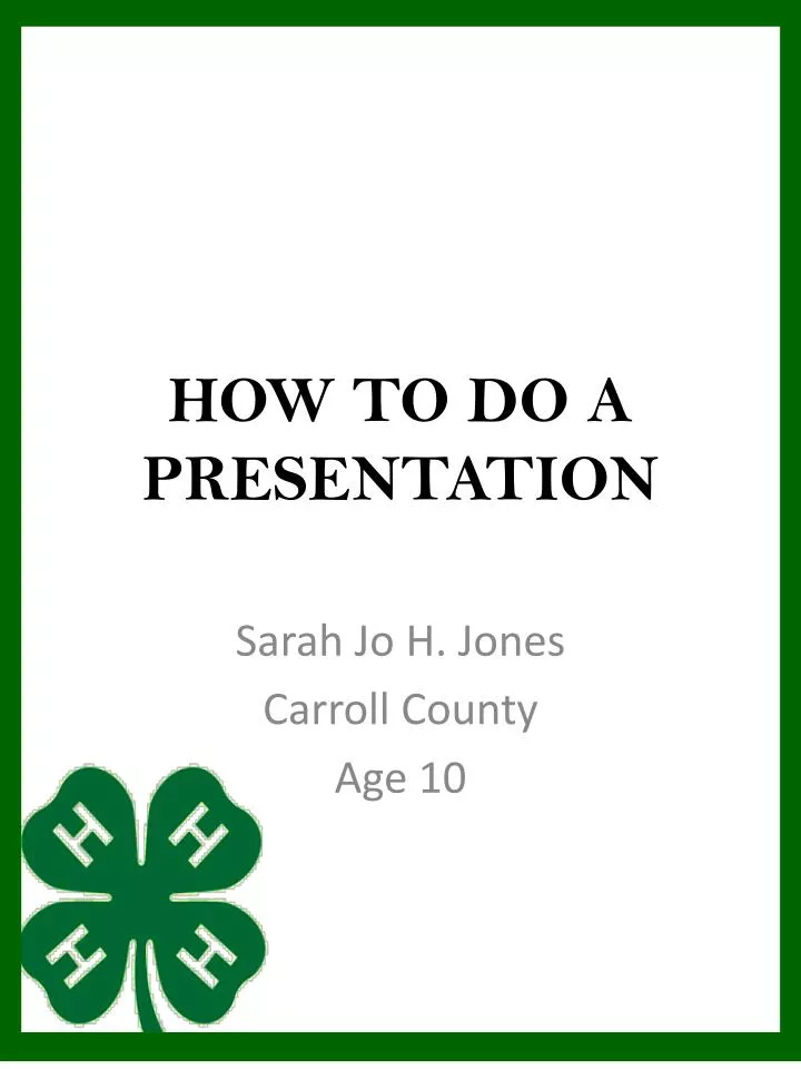 how to do a presentation