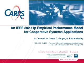 An IEEE 802.11p Empirical Performance Model for Cooperative Systems Applications