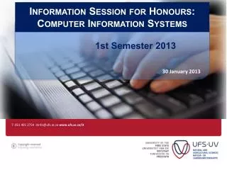 Information Session for Honours: Computer Information Systems
