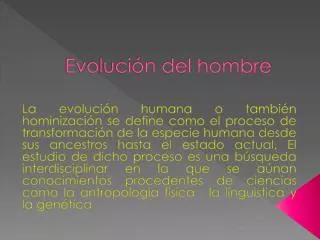 evoluci n del hombre