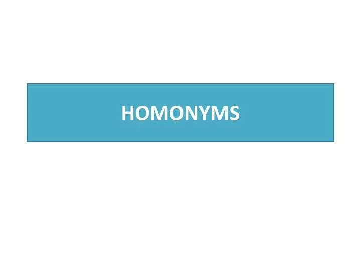 homonyms