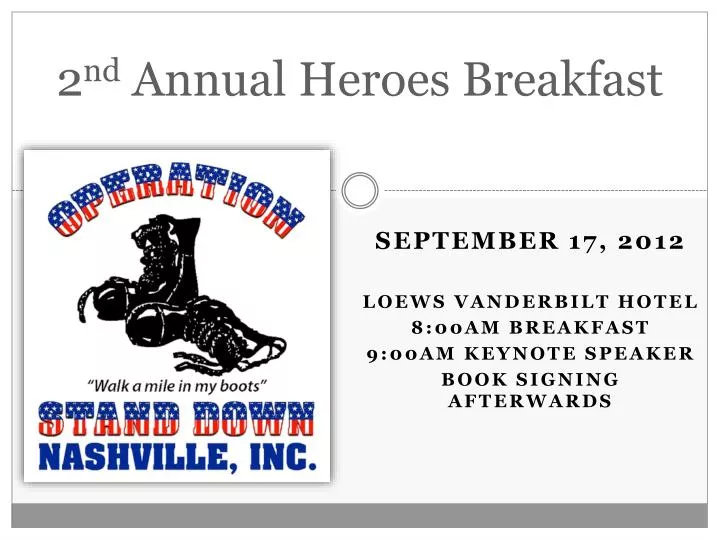 2 nd annual heroes breakfast