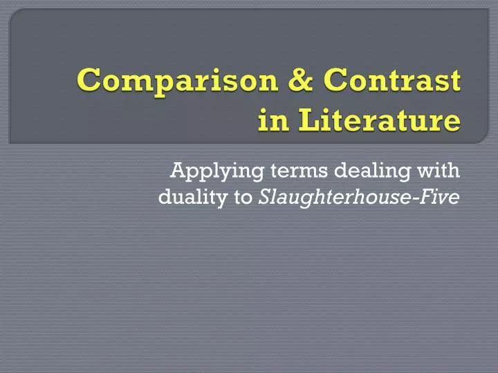 comparison contrast in literature