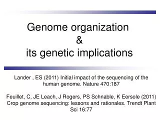 Genome organization &amp; its genetic implications