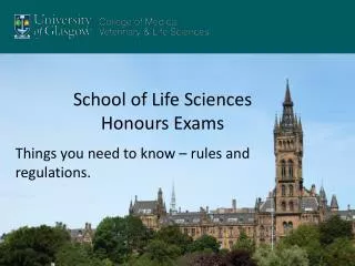 School of Life Sciences Honours Exams