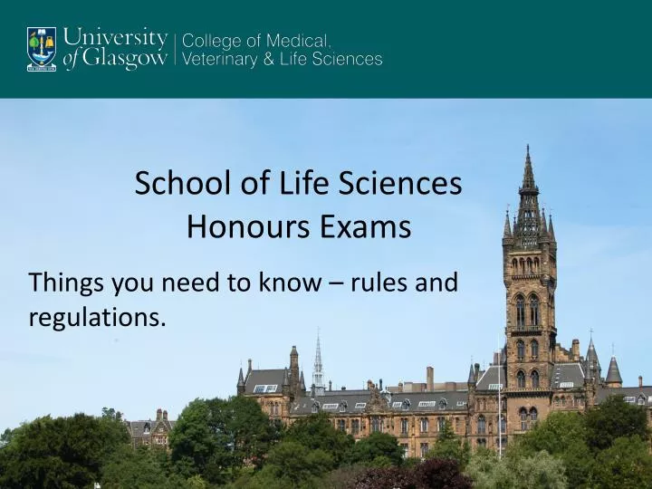 school of life sciences honours exams