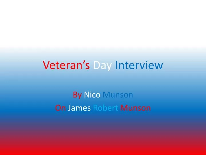 veteran s day interview