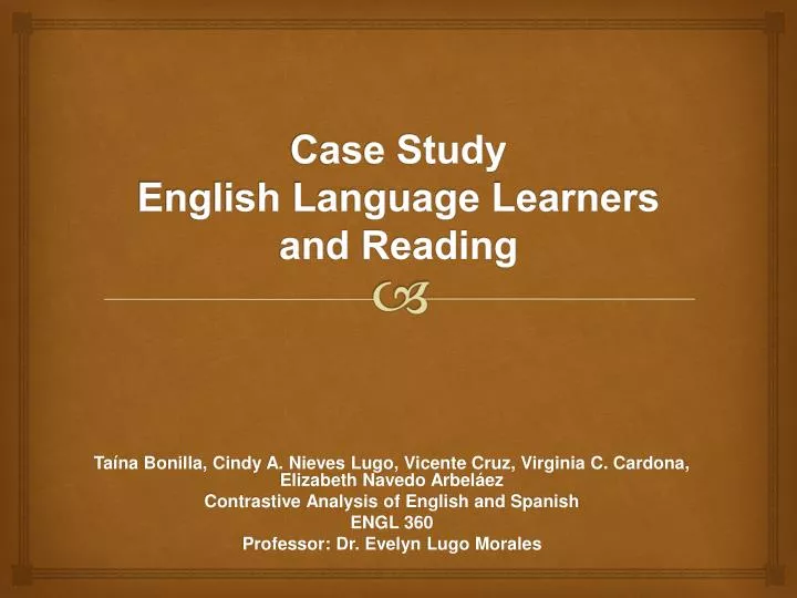 case study for english language learners