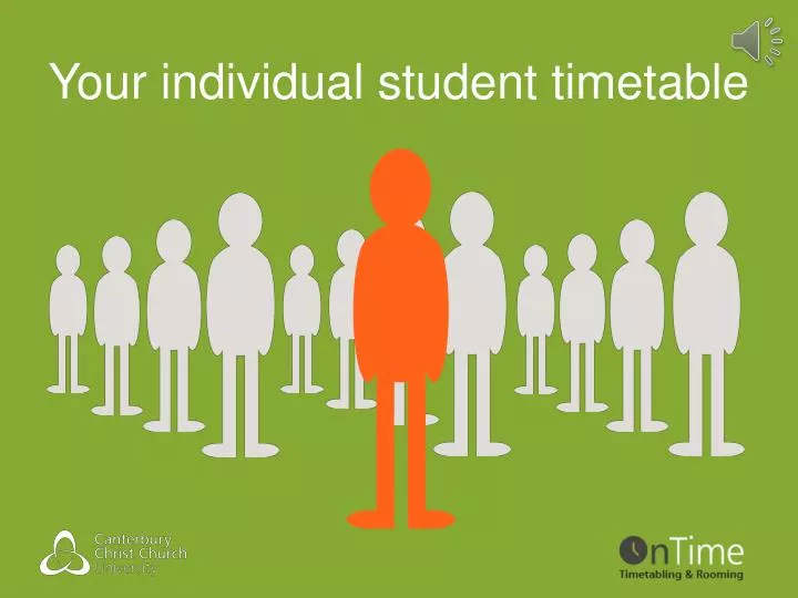your individual student timetable