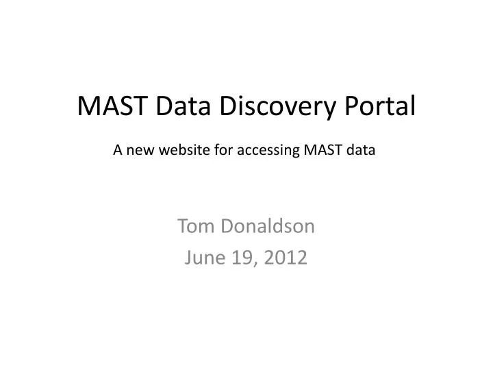 mast data discovery portal