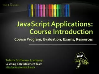 JavaScript Applications: Course Introduction