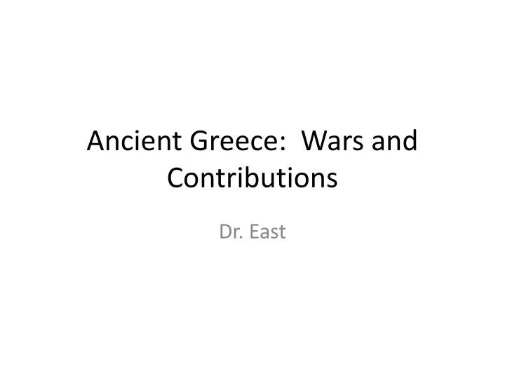 ancient greece wars and contributions