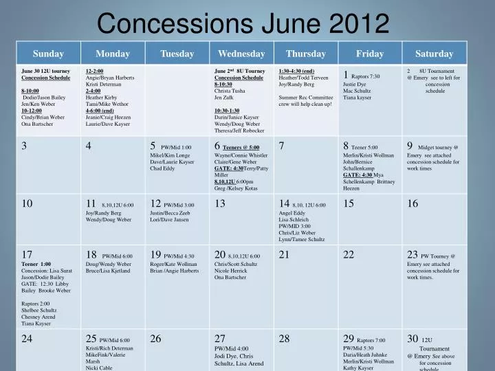 concessions june 2012