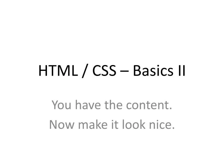 html css basics ii