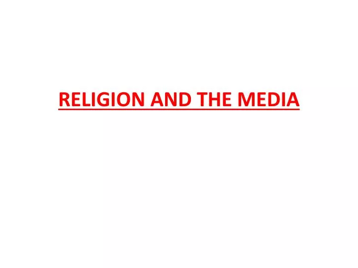 religion and the media