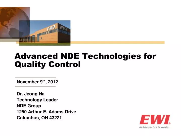 advanced nde technologies for quality control