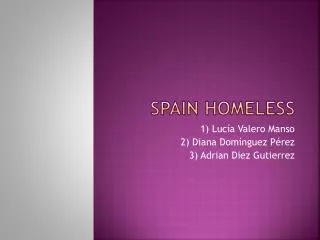 Spain Homeless
