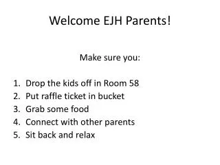 Welcome EJH Parents!