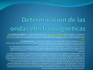determinaci n de las ondas electromagn ticas