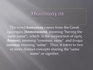 Homonym