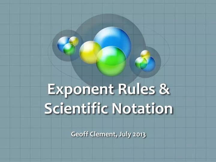 exponent rules scientific notation