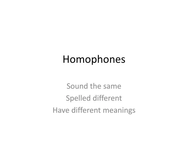 homophones