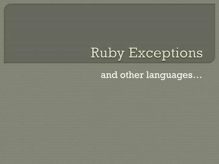 ruby exceptions