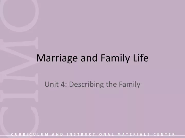 marriage and family life