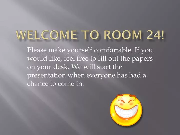 welcome to room 24