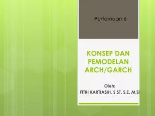 konsep dan pemodelan arch garch