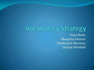 Vocabulary Strategy
