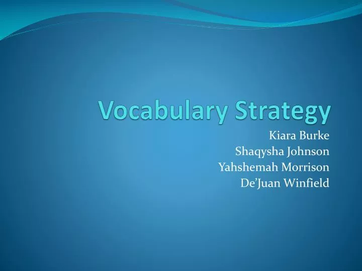 vocabulary strategy